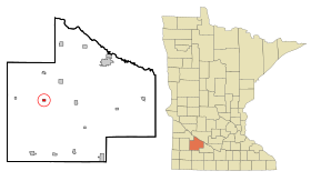 Redwood County Minnesota Incorporated and Unincorporated areas Lucan Highlighted.svg