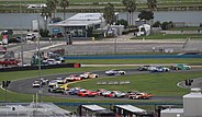 Xfinity Series cars race on the Daytona road course