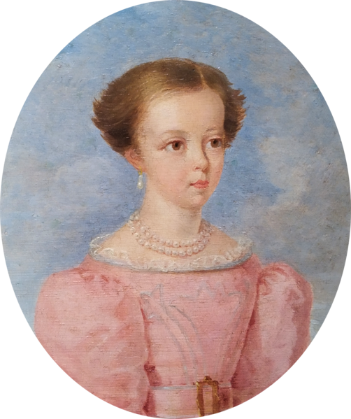 File:Retrato de D. Januária de Bragança, c. 1830, Simplício Rodrigues de Sá, atribuído (MNAA, inv. 859 Pint) - Exposição D. Maria II, Palácio Nacional da Ajuda (2021-06-18).png