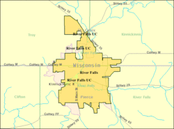 Outline map of River Falls