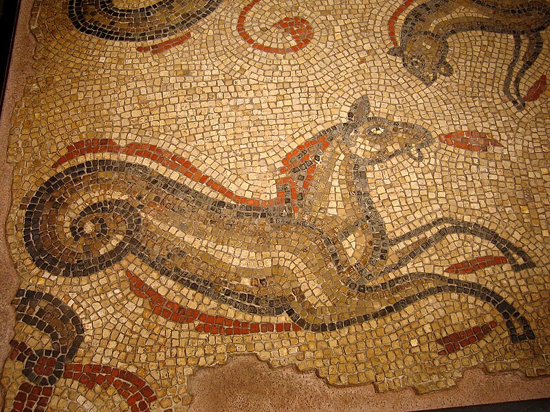 File:Roman Baths, Bath - Sea Horse Mosaic.jpg