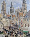 Camille Pissarro : Rue de l'Épicerie, Rouen, effet de soleilRue de l'Épicerie, Rouen, effet de soleil, 1898, Metropolitan Museum of Art.