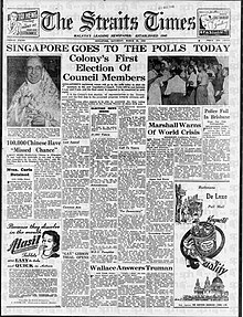 The Straits Times front page on election day ST20March1948.jpg