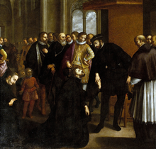 St. Francis Xavier requesting John III of Portugal for a missionary expedition in Asia Saint Francis Xavier taking leave of King John III (1635) - Jose Avelar Rebelo.png