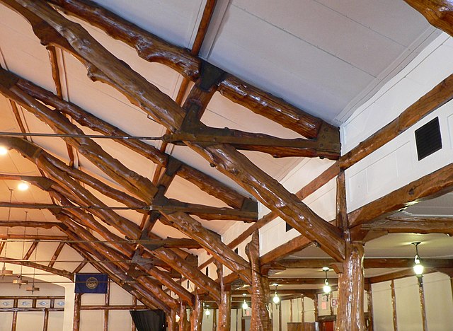 The Oak Ballroom's ceiling beams