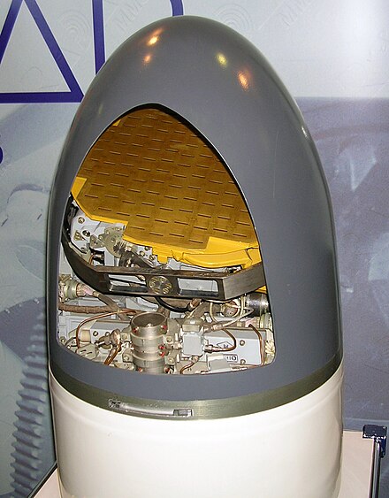 Cross-section of the active radar homing head of a Kh-35E missile at MAKS 2005