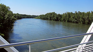 El Garona desde la pasarela que une Seilh y Gagnac-sur-Garonne
