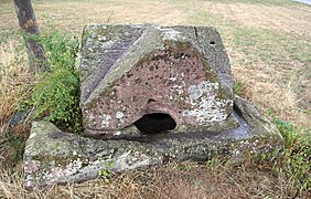 Ancient Roman funeral monument (front view) in Serrig, Germany.