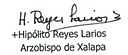 Signatur av Hipólito Reyes Larios
