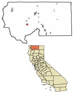 Siskiyou County California Incorporated and Unincorporated areas Etna Highlighted 0622972.svg