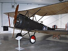 Clerget 9B powered Sopwith 1 1/2 Strutter on display at the Royal Air Force Museum London Sopwith Strutter RAFM.jpg