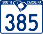 South Carolina Highway 385 marker