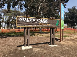 Sinalização do South Park Recreation Center
