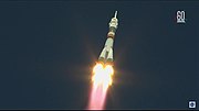 Thumbnail for File:Soyuz MS-10 launch on NASA TV-04.jpg