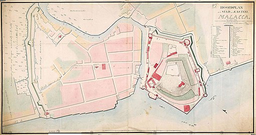 La città e la fortezza di Malacca (1780)