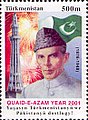 Stamps of Turkmenistan, 2001 - Portrait of founder of Pakistan Quaid Azam, 1876-1948.jpg