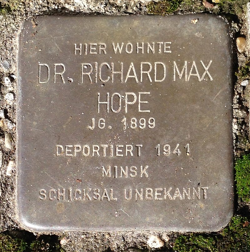 Stolperstein Verl Sender Straße 1 Richard Max Hope