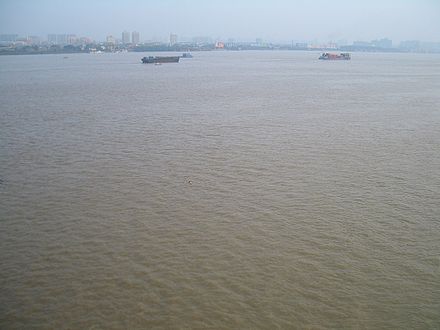 Although it is possible to swim across the Yangtze (Mao Zedong did it - and the small dot in the middle of this photo is another swimmer!), it is not generally recommended