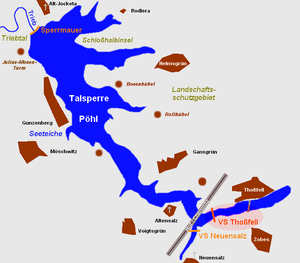 Lageplan der Talsperre Pöhl