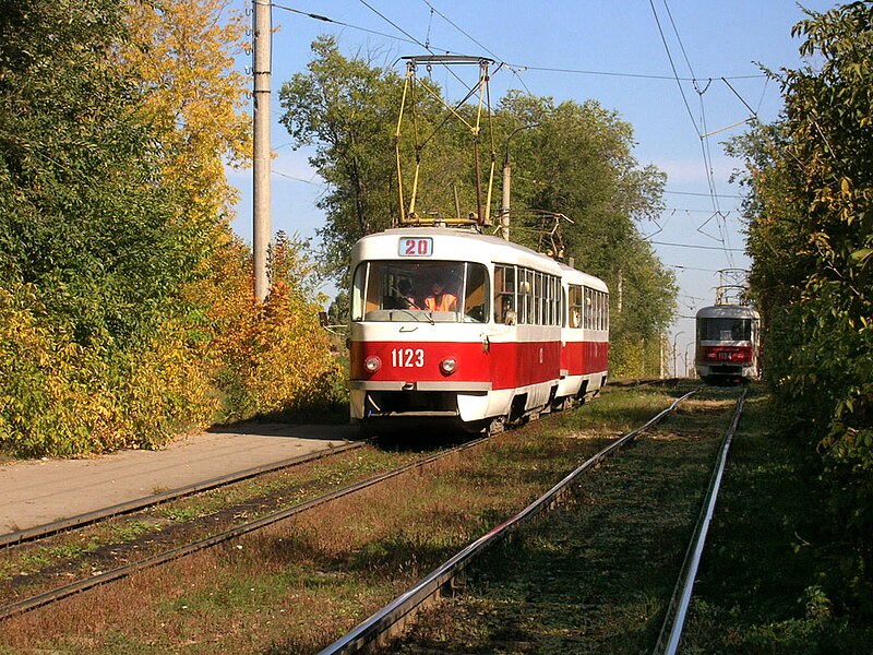 File:Tatra T3 tram under 1123 number on 20 route in Samara.jpg