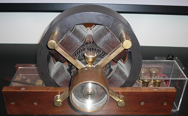 A model of Nikola Tesla's first induction motor at the Tesla Museum in Belgrade, Serbia