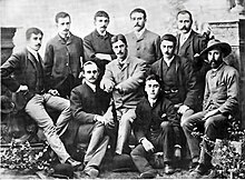 National Gallery School students who were members of the Buonarotti Club: Back L-R: J Longstaff, L Jones, A Colquhon, E Phillips Fox, F McCubbin 2nd row: T. St George Tucker, J Gibbs, D Davies, F Williams. Front: A Alston The Buonarroti Club.jpg