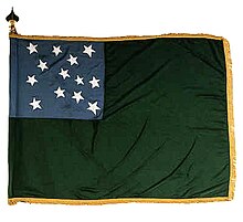 A c.1775 flag used by the Green Mountain Boys The Green Mountain Boys Flag.jpg