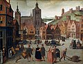 Attributed to Abel Grimmer, The Marketplace in Bergen op Zoom, 1590-1597 probably