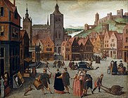 Attributed to Abel Grimmer, The Marketplace in Bergen op Zoom, 1590-1597 probably, National Gallery of Art