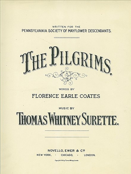 The Pilgrims Hymn written for the PA Society[3] in 1900