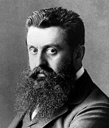 Theodor Herzl, early leader of the Zionist movement Theodor Herzl retouched.jpg