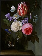 Rózsák és egy tulipán üvegvázában (Nemzeti Művészeti Galéria, Washington DC)