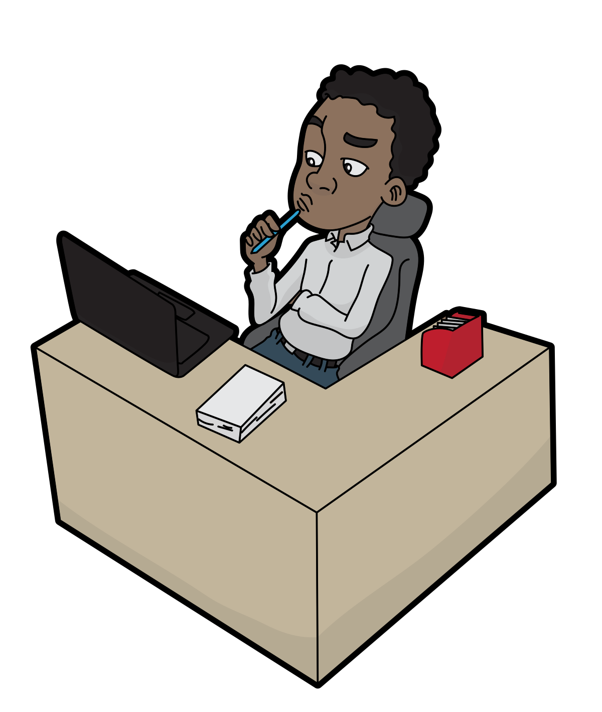File:Thinking Black Cartoon Guy Using A  - Wikimedia Commons