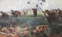 Painting of marines in a field