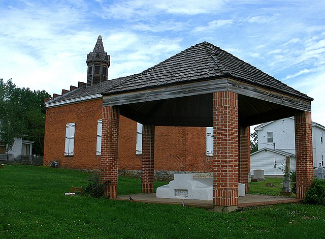 Tomb of Moses Austin and Maria Brown Austin in Potosi behind the Presbyterian church built in 1832