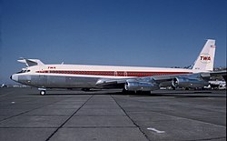Onnettomuuskone TWA:n 707-331B.