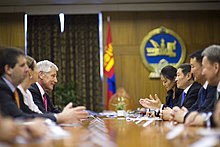 U.S. Defense Secretary Chuck Hagel, left, meets with Mongolian Prime Minister Norov Altankhuyag in Ulaanbaatar, Mongolia, April 10, 2014 140410-D-BW835-609.jpg