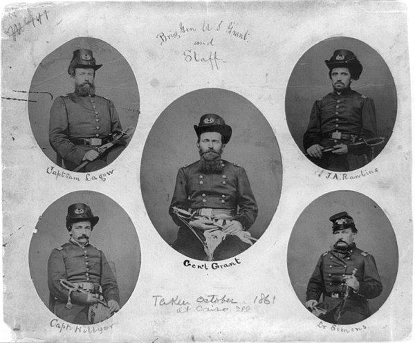 Brigadier General Grant and staff, Cairo, October 1861