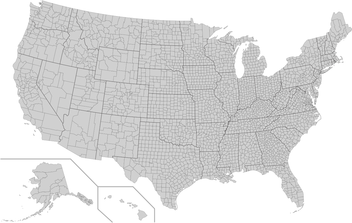 Estados Unidos Regiões Censitárias Divisões Mapa Político