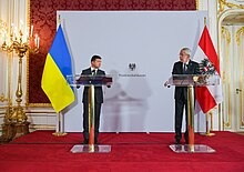 Ukraine President Volodymyr Zelenskyy meets with Austrian President Alexander Van der Bellen during state visit to Republic of Austria, 15 September 2020.jpg