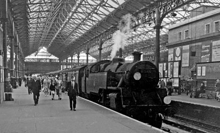 The Central side in 1961 with train from Tunbridge Wells West