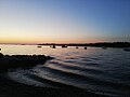 Sicht über die Bucht von Medulin bei Sonnenuntergang