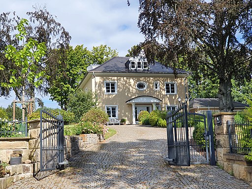 Villa mit Einfriedung und Garten August-Jahn-Straße 1