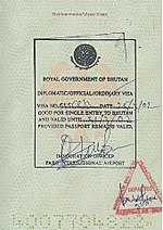 Hình thu nhỏ cho Chính sách thị thực của Bhutan