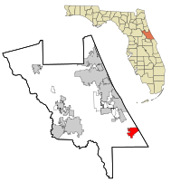 Location in Volusia County and the state of فلوریڈا