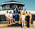 WG Finswimming medal podium July 1981.jpg