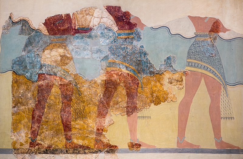 File:Wall painting of cult procession from Knossos (Corridor of Procession) - Heraklion AM - 02.jpg