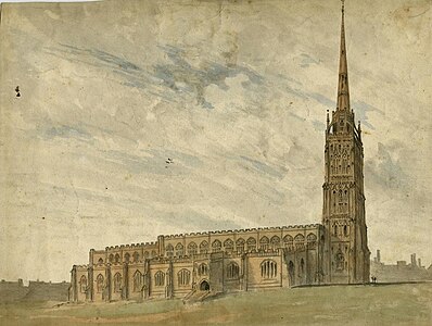 Рисунок средневековой церкви (Уильям Кротч[англ.], 1802)
