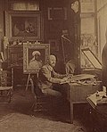 William Sartain in his studio, circa 1900