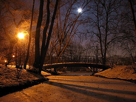 Wrocław Park Południowy noc